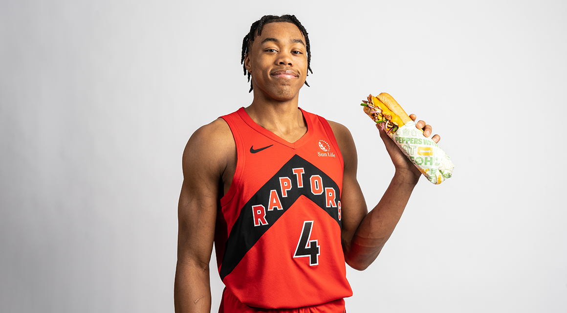 Scottie Barns with a footlong sub